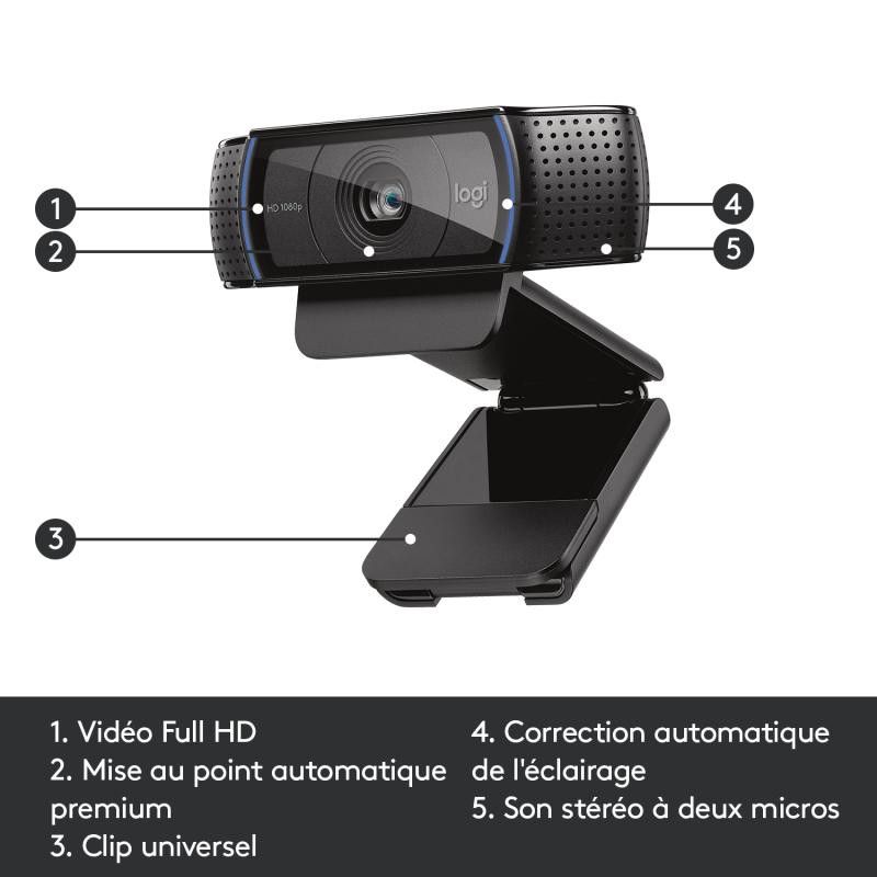Logitech HD PRO Webcam C920 Refresh Noir *960-001055 · Informat Systems Strasbourg (image 6)