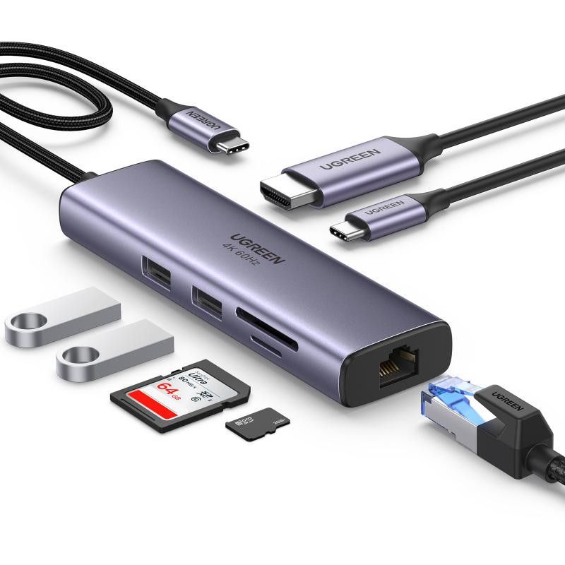 UGREEN Adaptateur Multiport 7-en-1 4K HDMI vers USB C *60515 · Dock Station · Informat Systems Strasbourg (image 2)