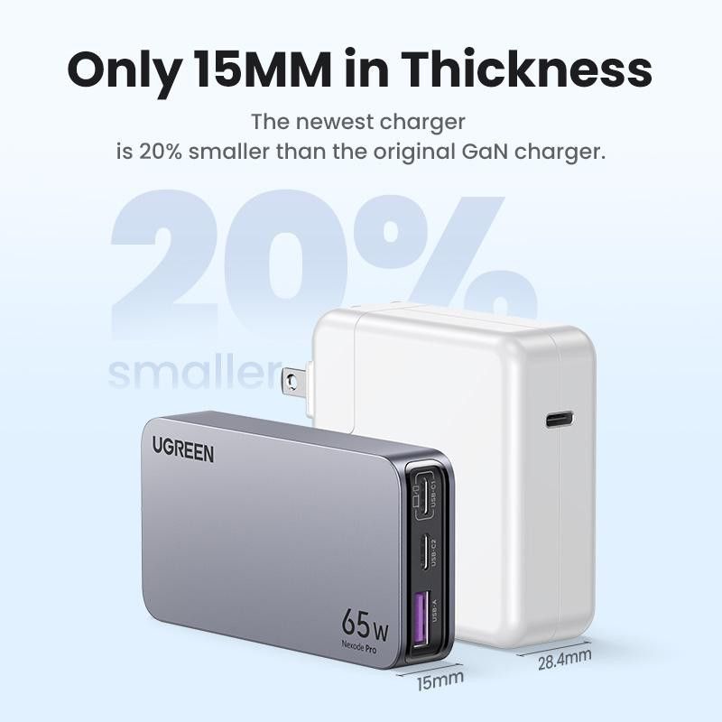 UGREEN Chargeur Secteur 65W Ultra Plat Voyage *25356 · Adaptateurs & Chargeurs Secteur · Informat Systems Strasbourg (image 2)