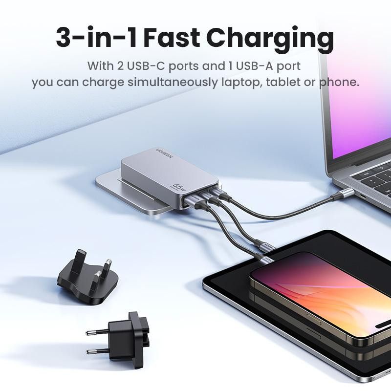 UGREEN Chargeur Secteur 65W Ultra Plat Voyage *25356 · Adaptateurs & Chargeurs Secteur · Informat Systems Strasbourg (image 4)