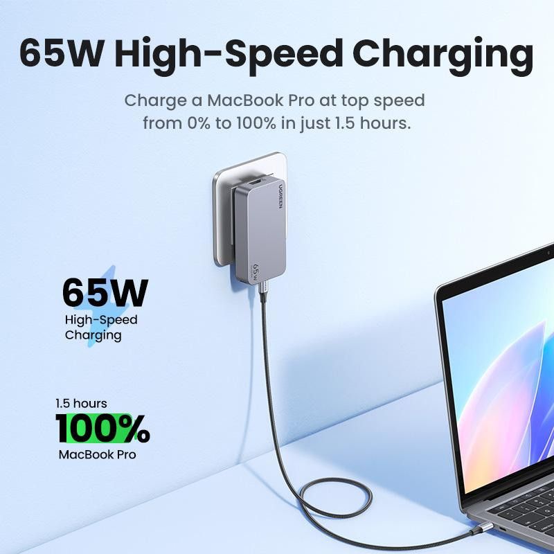 UGREEN Chargeur Secteur 65W Ultra Plat Voyage *25356 · Adaptateurs & Chargeurs Secteur · Informat Systems Strasbourg (image 5)
