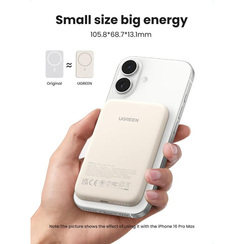 UGREEN Batterie Ext Sans Fil Qi 7,5W 5000mAh Crème *25207 · Batteries externes · Informat Systems Strasbourg (image 7)