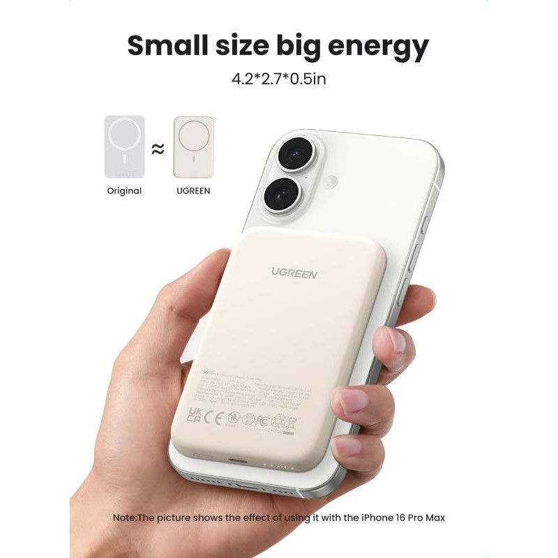 UGREEN Batterie Ext Sans Fil Qi 7,5W 5000mAh Crème *25207 · Batteries externes · Informat Systems Strasbourg (image 8)