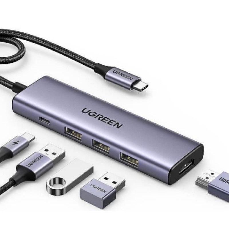 UGREEN Hub 5 en 1 3xUSB3.2/USB-C/HDMI 4K *15596 · Hub USB · Informat Systems Strasbourg
