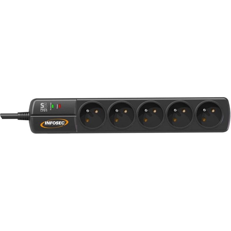 INFOSEC S5 Black Line II - 5 Prises · Sécurité électrique · Informat Systems Strasbourg (image 2)
