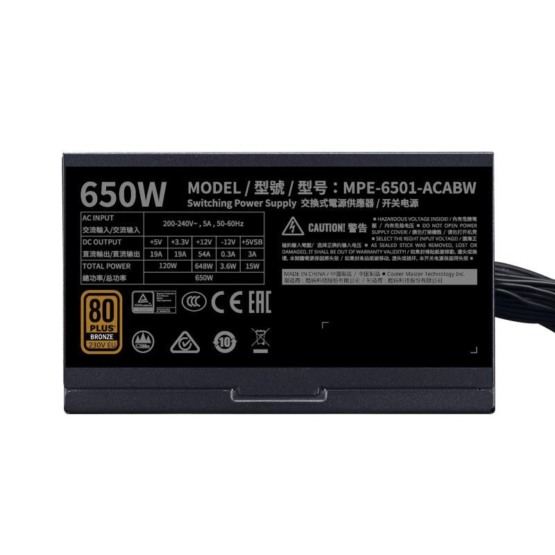 COOLER MASTER MWE 650W V2 ATX 3.1 - 80+ BRONZE - 650 WATTS o · Alimentations · Informat Systems Strasbourg (image 3)