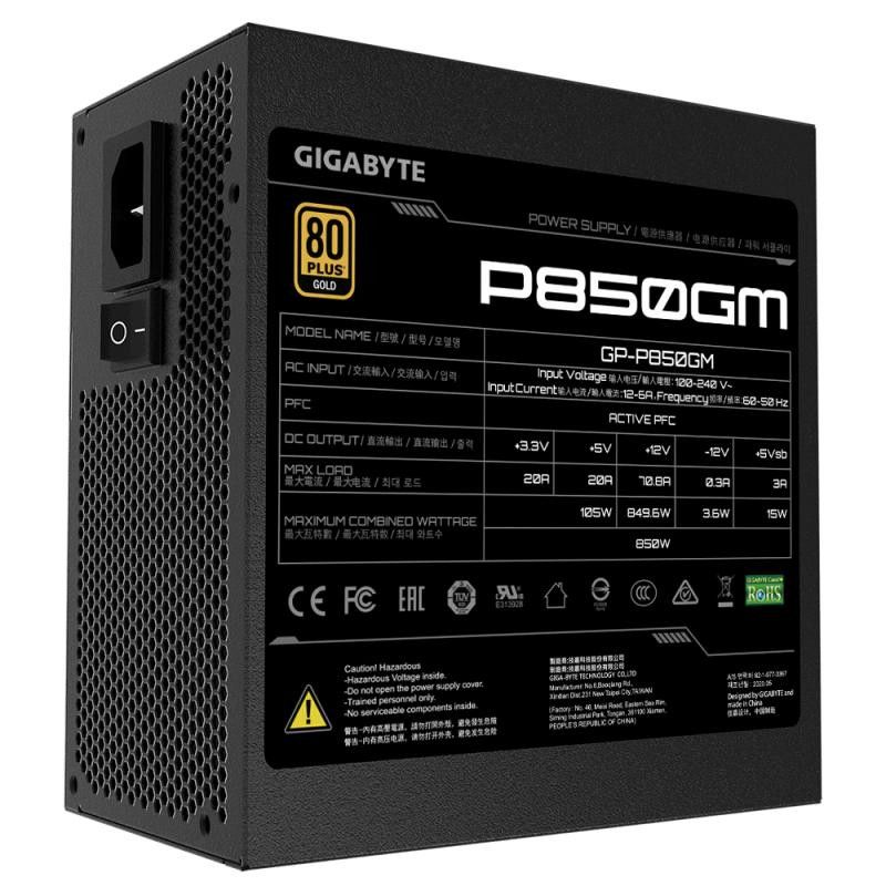 GIGABYTE 850W - GP-P850GM - 80+ Gold · Alimentations · Informat Systems Strasbourg (image 2)