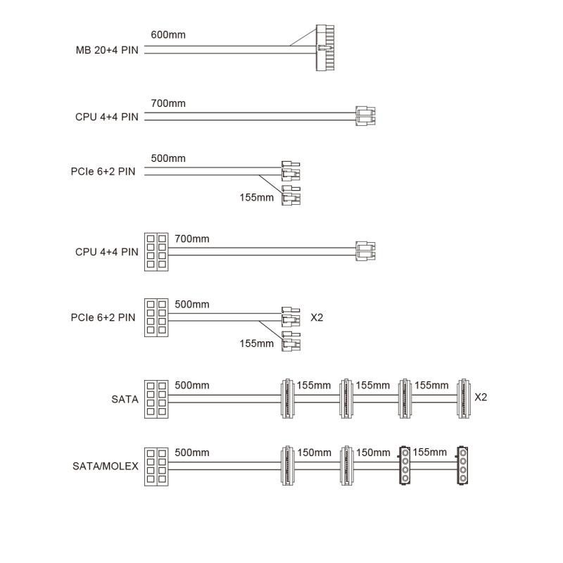 FSP (FORTRON) Hydro GT PRO 850W 90+ Gold GEN5 *HGT PRO 850 G5 · Alimentations · Informat Systems Strasbourg (image 7)