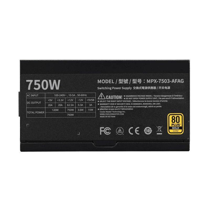 COOLER MASTER MWE Gold 750 V3 - ATX3.1 - 80+ GOLD - 750 WATTS · Alimentations · Informat Systems Strasbourg (image 4)