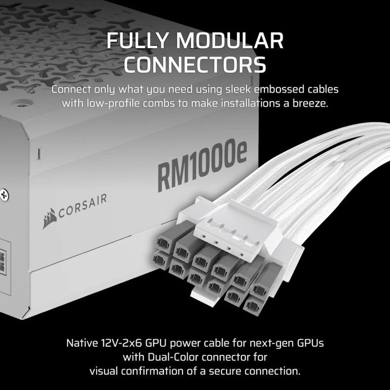 CORSAIR RMe White Series, RM1000e White · Alimentations · Informat Systems Strasbourg (image 4)