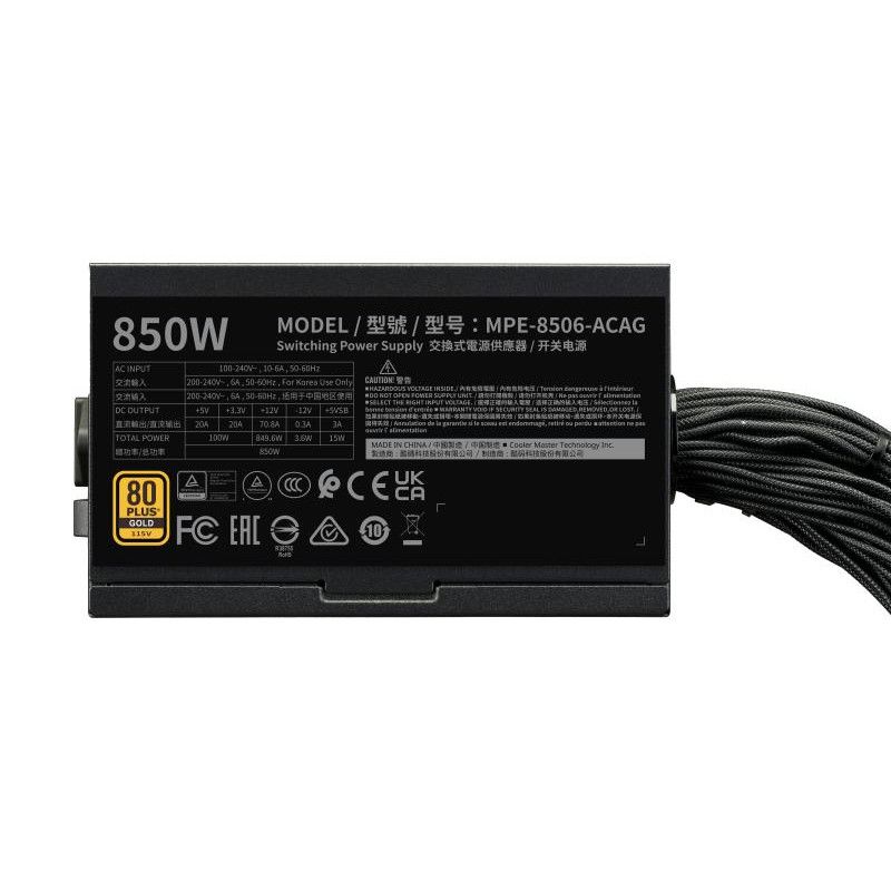 COOLER MASTER MWE Gold 850 V3 NonModulaire - ATX 3.1 - 80+ GOLD- 850 WATTS · Alimentations · Informat Systems Strasbourg (image 4)