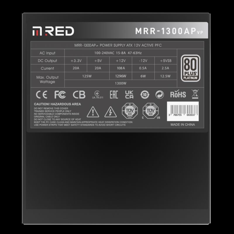 M.RED MRR-1300AP VP2 - 1300AP - 80 Plus Platinum · Alimentations · Informat Systems Strasbourg (image 5)
