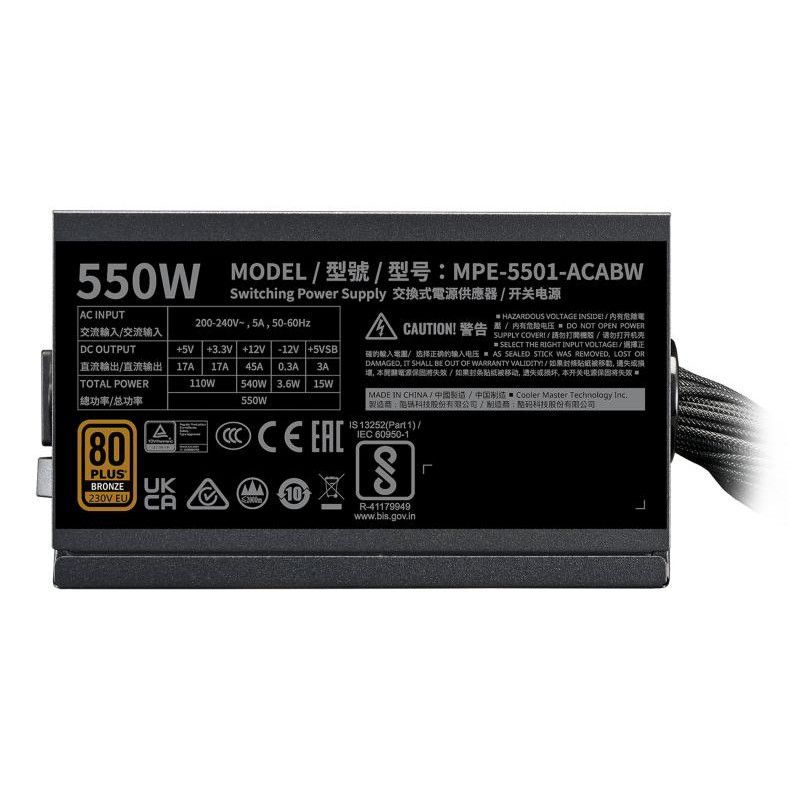 COOLER MASTER MWE 550W V3 ATX 3.1 - 80+ BRONZE - 550 WATTS · Alimentations · Informat Systems Strasbourg (image 4)