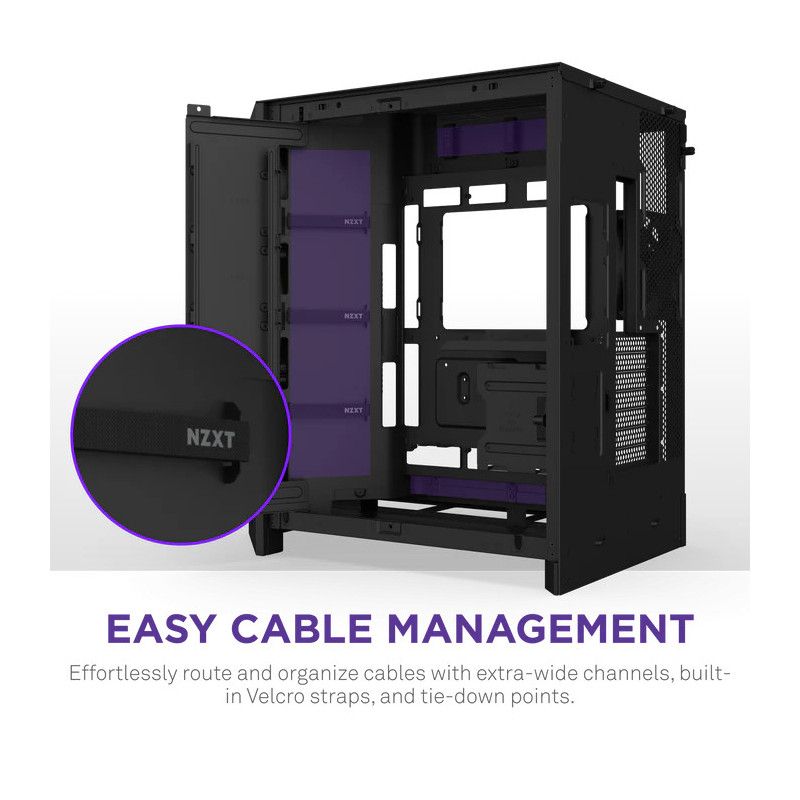 NZXT H9 Flow (2025) Dual-Chamber Mid-Tower Case - All Black · Boîtiers · Informat Systems Strasbourg (image 9)