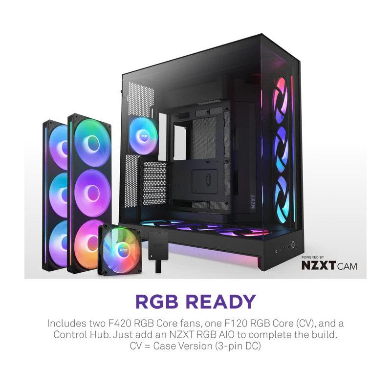 NZXT H9 Flow RGB+ (CM-H92FB-P1) - All Black · Boîtiers · Informat Systems Strasbourg (image 3)