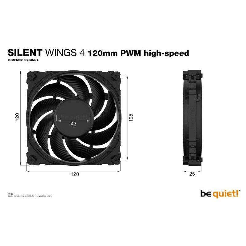 BE QUIET! SILENT WINGS 4 120mm PWM high-speed · Ventilateur Boitier · Informat Systems Strasbourg (image 5)