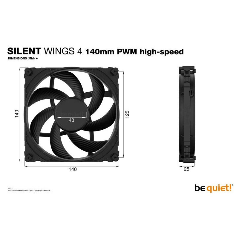 BE QUIET! SILENT WINGS 4 140mm PWM high-speed · Ventilateur Boitier · Informat Systems Strasbourg (image 5)