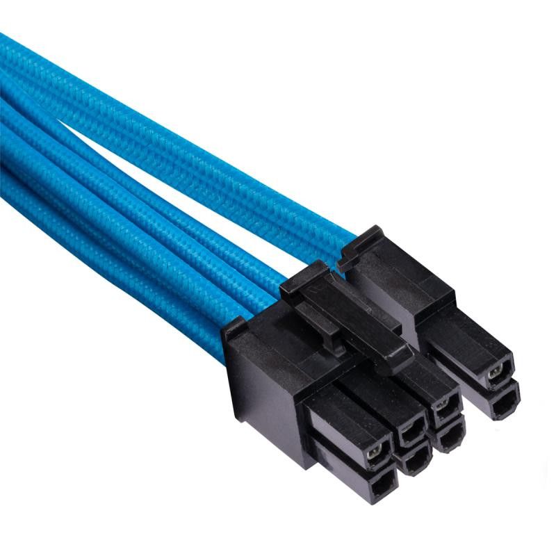 CORSAIR Premium m Sleeved Split PCIe T4 2C Bleu · Connectiques PC · Informat Systems Strasbourg