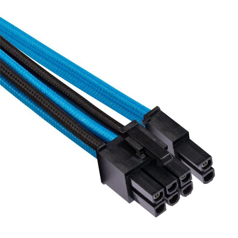 CORSAIR Premium m Sleeved Split PCIe T4 Bleu/Noir · Connectiques PC · Informat Systems Strasbourg