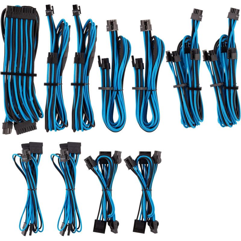CORSAIR Premium PSU Kit alimentation individuel 4G4 Bleu/Noir abîmé · Câble · Informat Systems Strasbourg