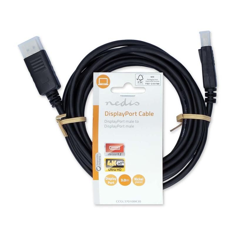 NEDIS CABLE Display Port Male - Male 4K 3M · Connectiques · Informat Systems Strasbourg (image 3)