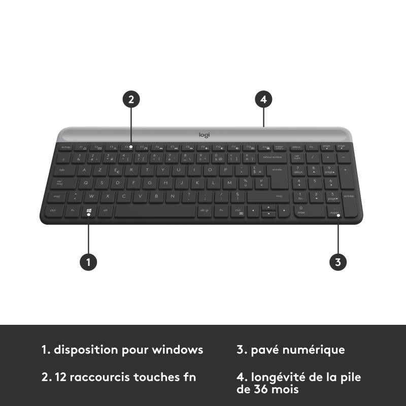 Logitech KIT MK470 Slim Noir · Claviers PC · Informat Systems Strasbourg (image 12)