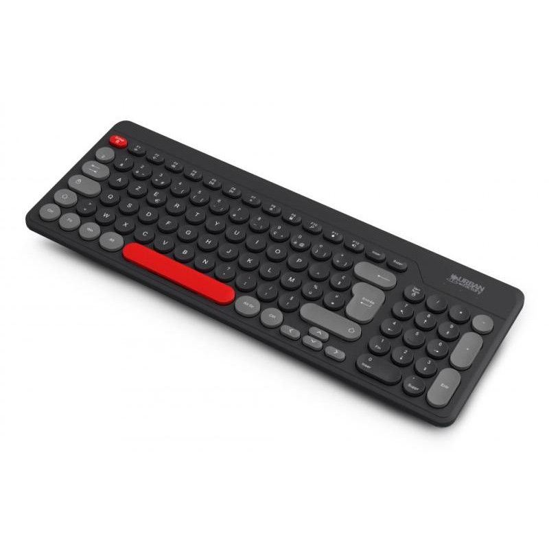 Urban Factory ONLEE COLOR: CLAVIER PLAT SANS FIL 2.4GHZ - NOIR/ROUGE/GRIS · Claviers PC · Informat Systems Strasbourg