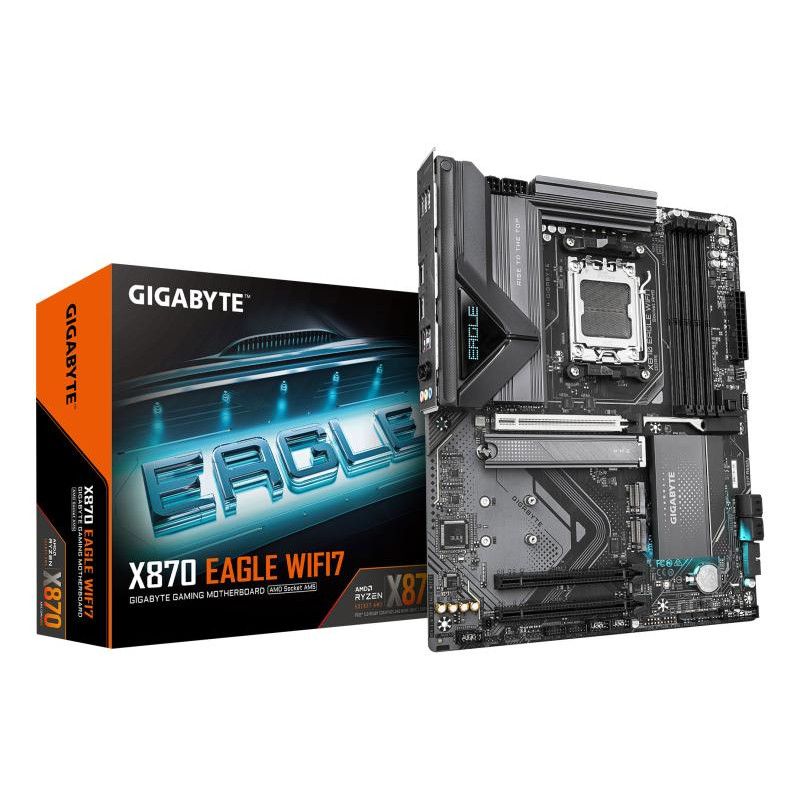 GIGABYTE X870 EAGLE WIFI7 Carte Mère - Prend en charge les processeurs AMD Ryzen 9000, 14+2+2 phases VRM, jusqu'à 8000MHz ... (image 2)