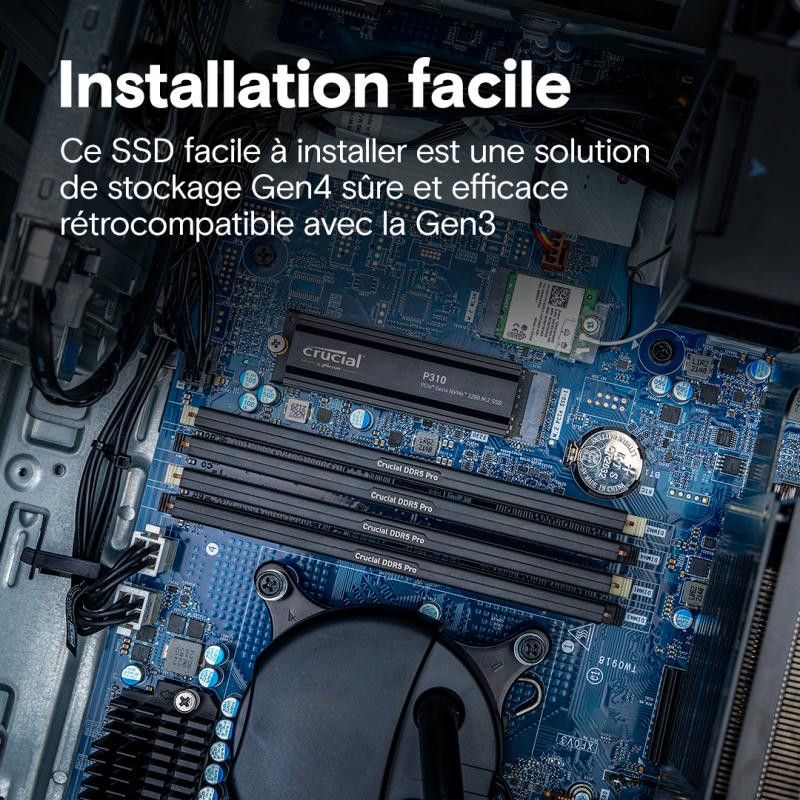 CRUCIAL P310 1T PCIe M.2*CT1000P310SSD5 avec heatsink · SSD M.2 · Informat Systems Strasbourg (image 5)