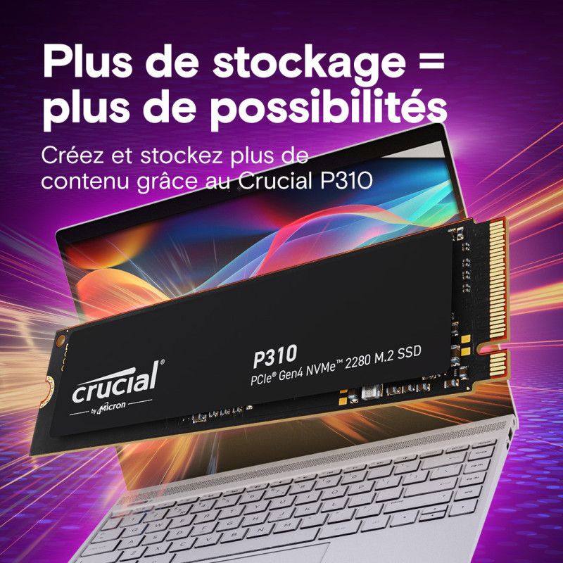 CRUCIAL P310 1TB PCIe Gen4 NVMe M.2 SSD (Tray) · SSD M.2 · Informat Systems Strasbourg (image 2)