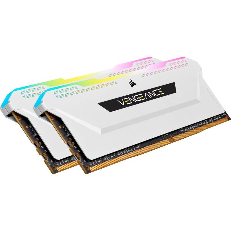 CORSAIR VENGEANCE RGB PRO D4 3200 32G (2x16G) CMH32GX4M2E3200C16W BLANC · Mémoires PC · Informat Systems Strasbourg