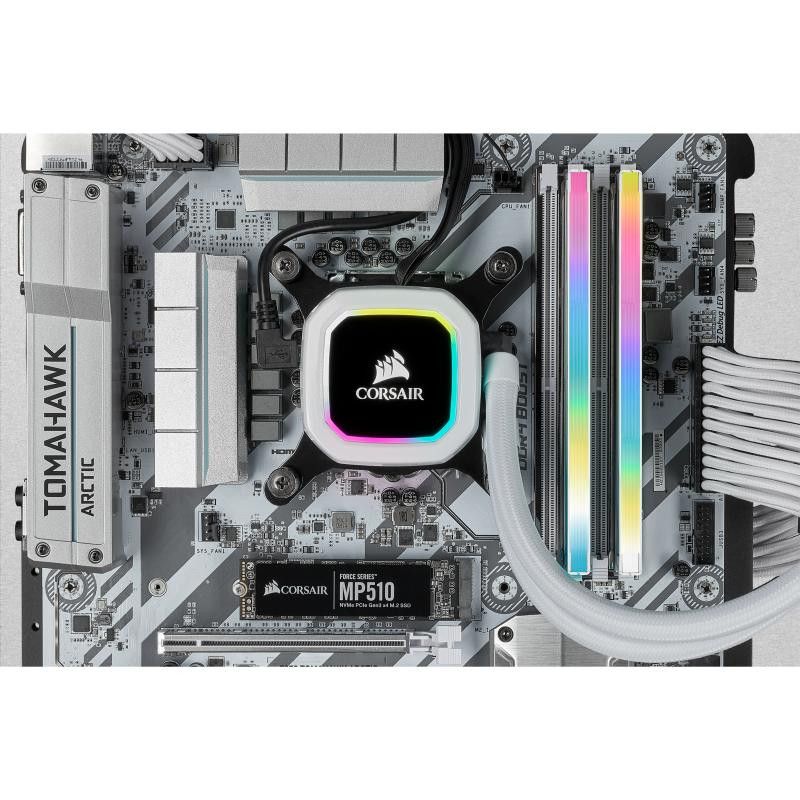 CORSAIR VENGEANCE RGB PRO D4 3200 32G (2x16G) CMH32GX4M2E3200C16W BLANC · Mémoires PC · Informat Systems Strasbourg (image 4)