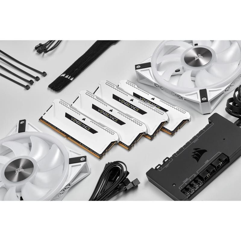 CORSAIR VENGEANCE RGB PRO D4 3200 32G (2x16G) CMH32GX4M2E3200C16W BLANC · Mémoires PC · Informat Systems Strasbourg (image 5)