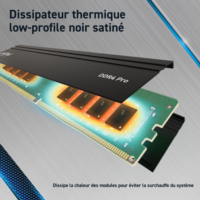 CRUCIAL PRO 32G (1x32G) DDR4-3200 Tray *CP32G4DFRA32AT · Mémoires PC · Informat Systems Strasbourg (image 2)