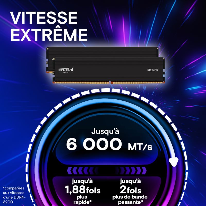 CRUCIAL PRO 16G (1x16G) DDR5-6000 *CP16G60C48U5T · Mémoires PC · Informat Systems Strasbourg (image 3)