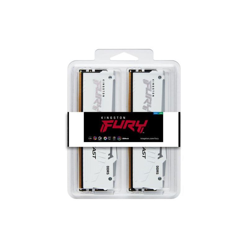 Kingston Technology FURY Beast 32GB 6000MT/s DDR5 CL36 DIMM (Kits de 2) White RGB EXPO · Mémoires PC · Informat Systems St... (image 5)