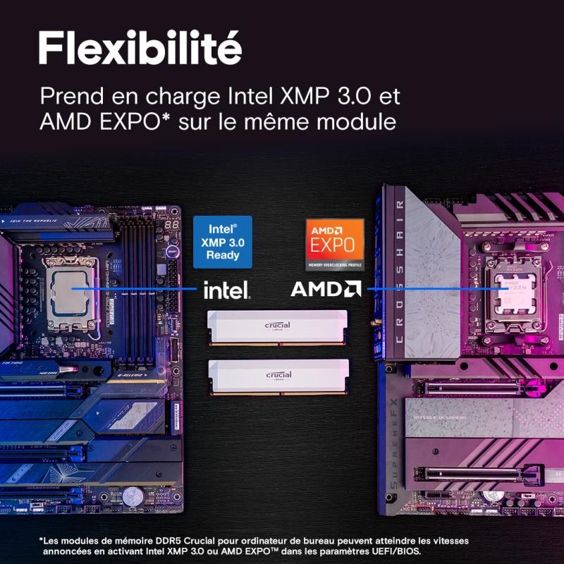 Crucial Pro CP2K32G60C40U5W module de mémoire 64 Go 2 x 32 Go DDR5 288-pin DIMM · Mémoires PC · Informat Systems Strasbourg (image 4)