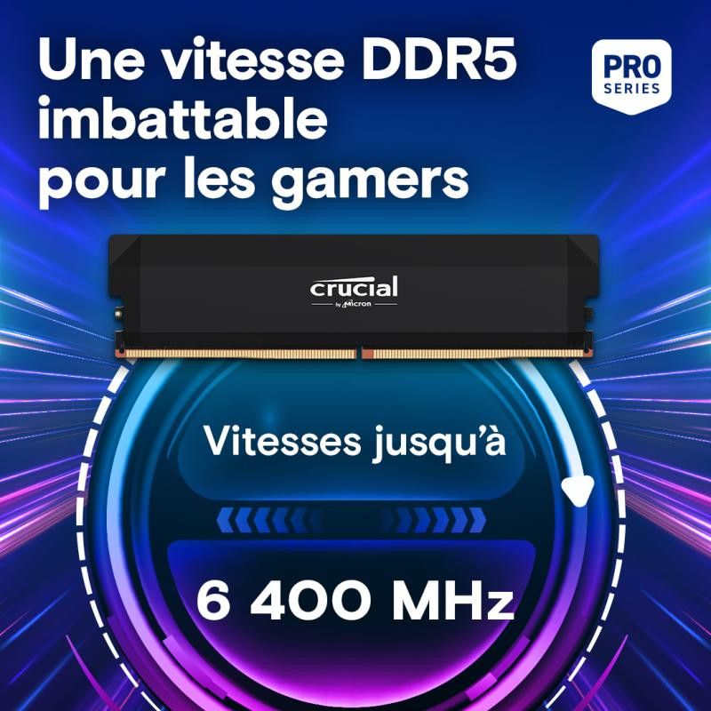 Crucial Pro CP2K32G64C40U5B module de mémoire 64 Go 2 x 32 Go DDR5 288-pin DIMM · Mémoires PC · Informat Systems Strasbourg (image 2)