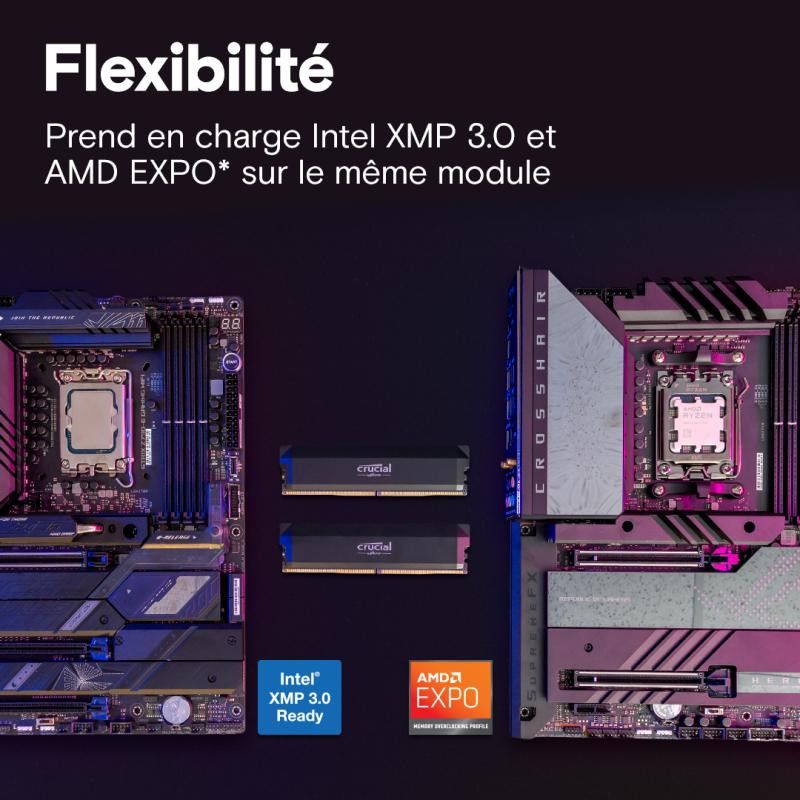 Crucial Pro CP2K32G64C40U5B module de mémoire 64 Go 2 x 32 Go DDR5 288-pin DIMM · Mémoires PC · Informat Systems Strasbourg (image 4)