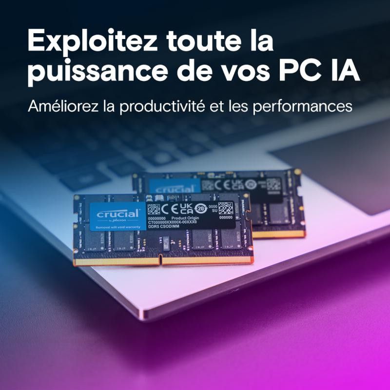 Crucial CT32G64C52CS5 module de mémoire 32 Go 1 x 32 Go DDR5 6400 MT/s 262-pin SO-DIMM · Mémoires PC · Informat Systems St... (image 6)