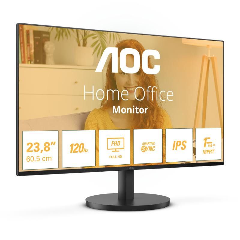 AOC 24B3HA2 écran plat de PC 60,5 cm (23.8") 1920 x 1080 pixels Full HD LED Noir · Moniteur · Informat Systems Strasbourg (image 2)