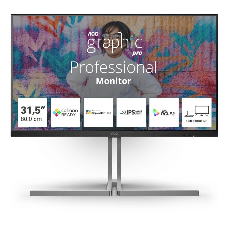 AOC U3 U32U3CV écran plat de PC 80 cm (31.5") 3840 x 2160 pixels 4K Ultra HD LCD Noir · Moniteur · Informat Systems Strasb...