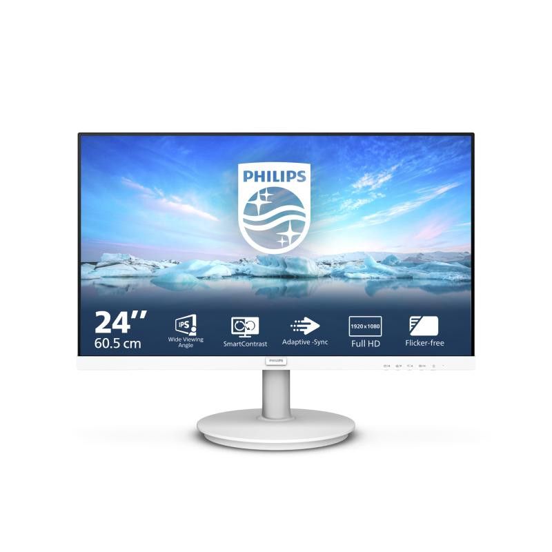 Philips V Line 241V8AW/00 écran plat de PC 60,5 cm (23.8") 1920 x 1080 pixels Full HD LCD Blanc · Moniteur · Informat Syst...