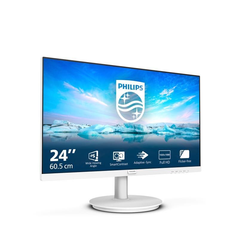 Philips V Line 241V8AW/00 écran plat de PC 60,5 cm (23.8") 1920 x 1080 pixels Full HD LCD Blanc · Moniteur · Informat Syst... (image 2)