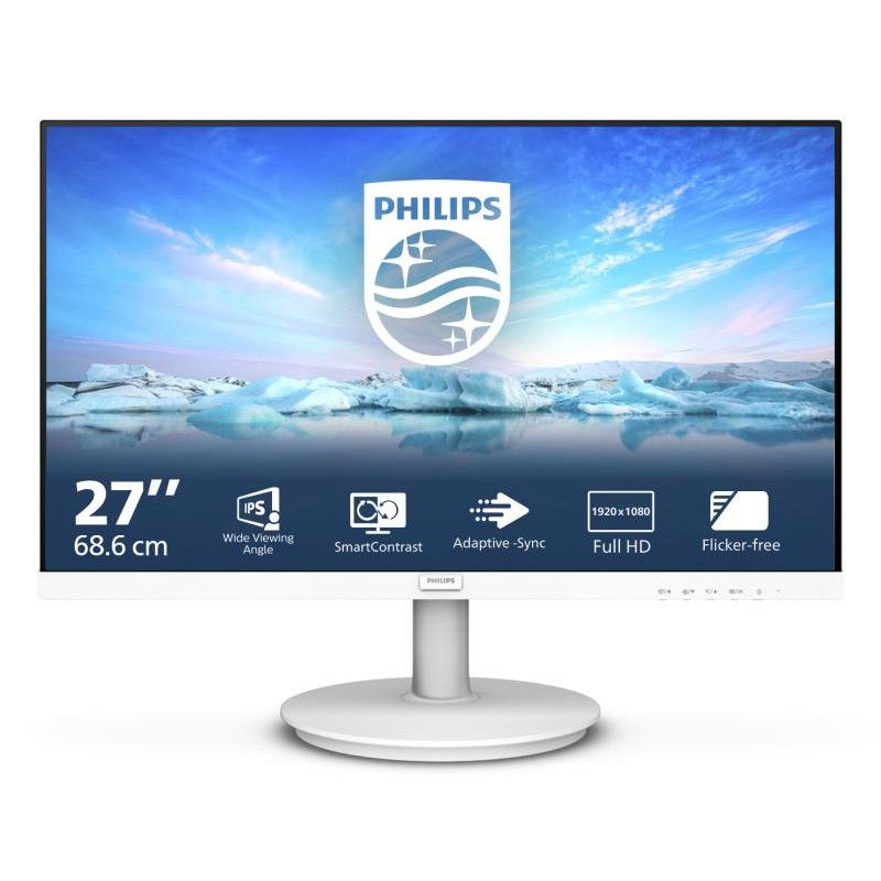 Philips V Line 271V8AW/00 écran plat de PC 68,6 cm (27") 1920 x 1080 pixels Full HD LCD Blanc · Moniteur · Informat System...
