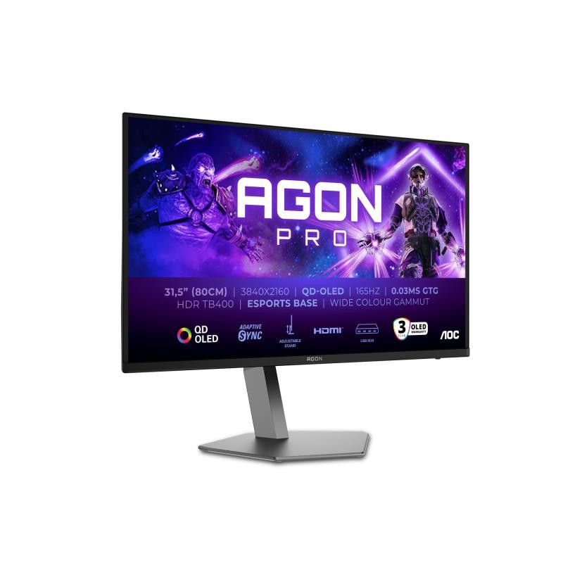 AOC AGON PRO AG326UD écran plat de PC 80 cm (31.5") 3840 x 2160 pixels 4K Ultra HD QD-OLED Noir · Moniteur · Informat Syst...