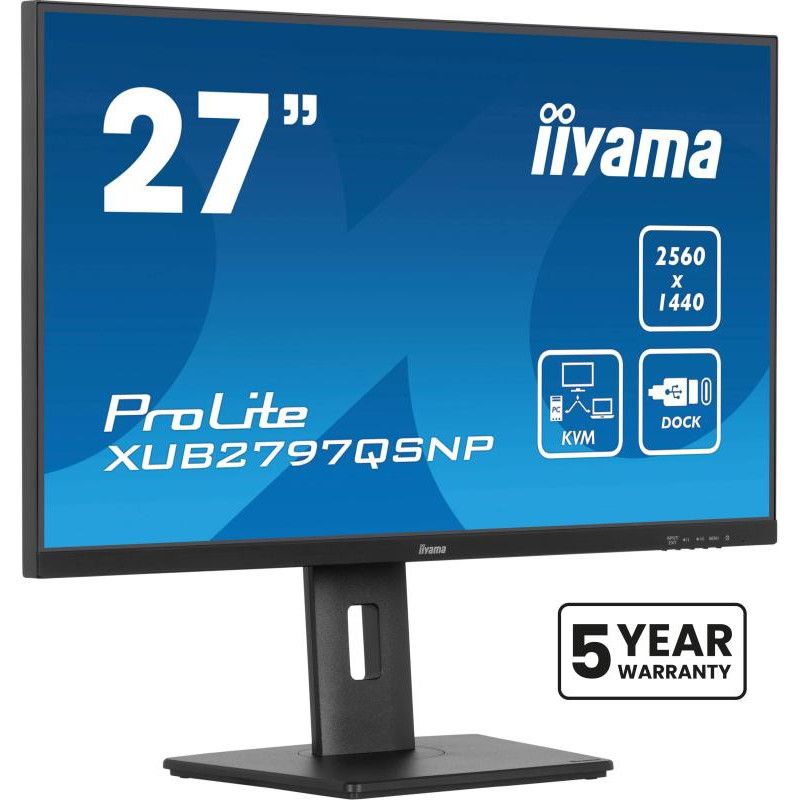 iiyama ProLite XUB2797QSNP-B1 écran plat de PC 68,6 cm (27") 2560 x 1440 pixels Quad HD LED Noir · Moniteur · Informat Sys...