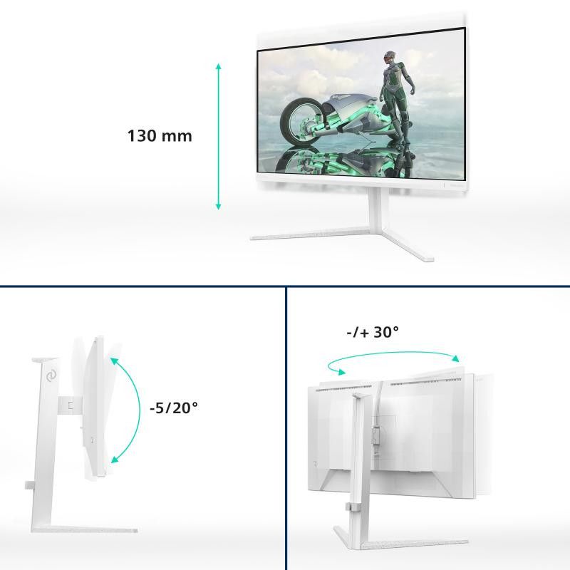 Philips Evnia 27M2N3201A/00 écran plat de PC 68,6 cm (27") 1920 x 1080 pixels Full HD LCD Blanc · Moniteur · Informat Syst... (image 3)