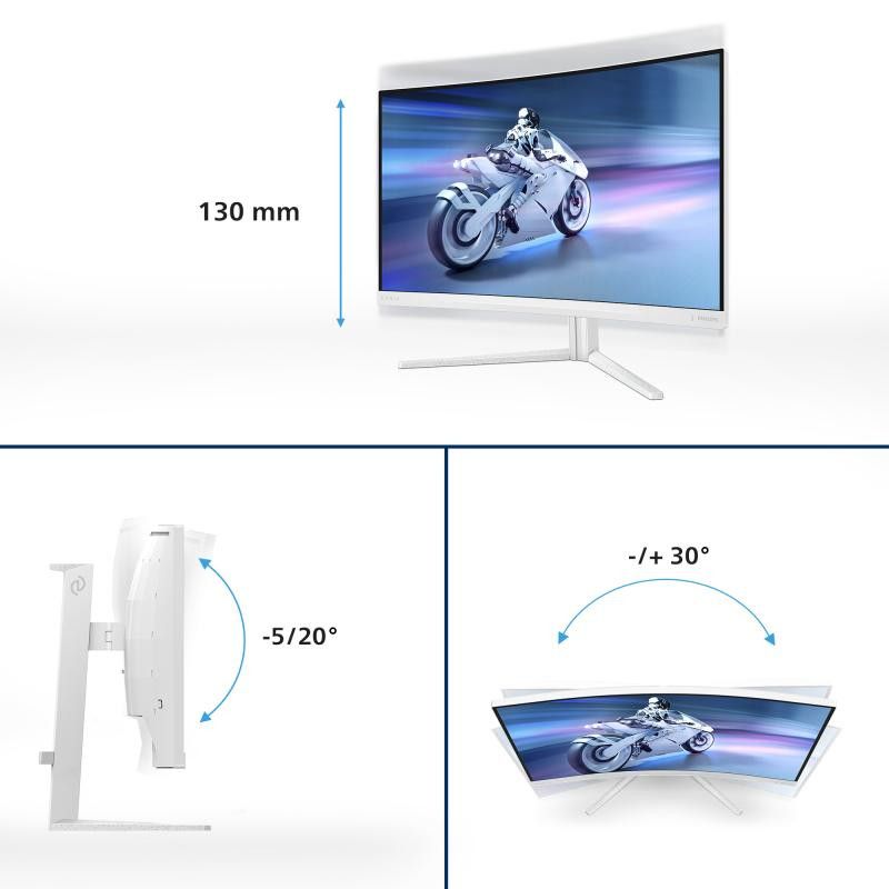 Philips Evnia 5000 32M2C5501/00 écran plat de PC 80 cm (31.5") 2560 x 1440 pixels Quad HD LCD Blanc · Moniteur · Informat ... (image 3)