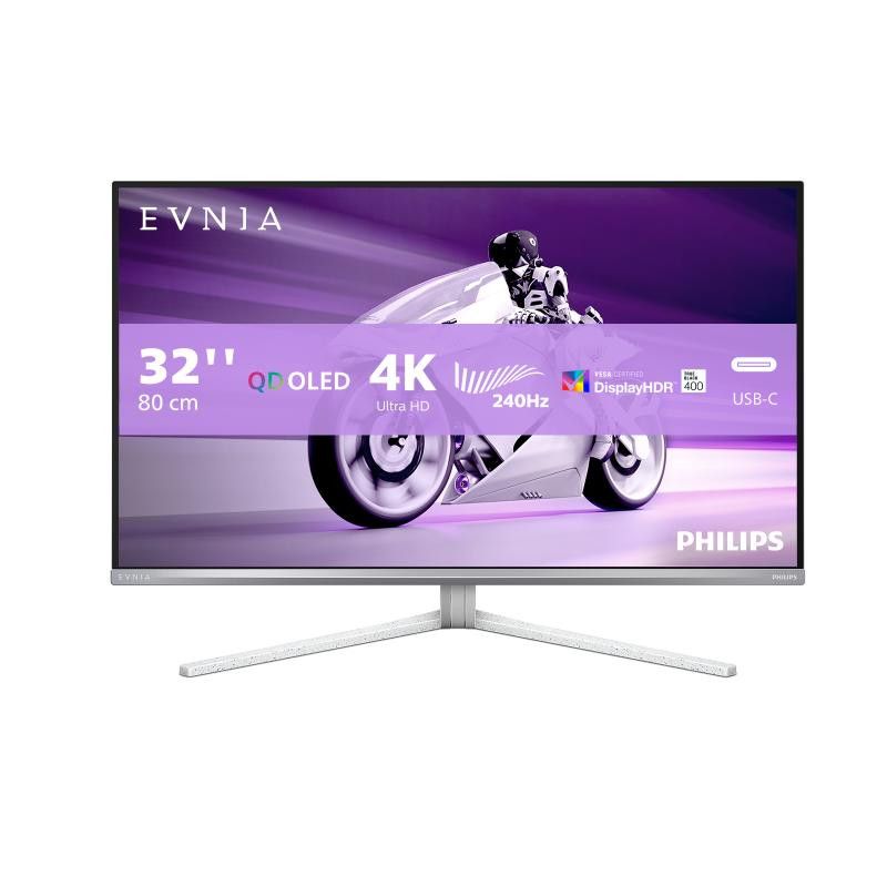 Philips Evnia 8000 32M2N8900/00 écran plat de PC 80 cm (31.5") 3840 x 2160 pixels 4K Ultra HD QD-OLED Blanc · Moniteur · I...
